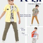 طقم خروج صبياني صيفي ثلاث قطع مقاس 6-8-10-12