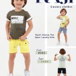 طقم خروج صبياني صيفي قطعتين مقاسات تبدا من 2-3-4-5