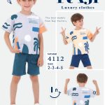 طقم خروج صيفي صبياني قطعتين مقاسات تبدأ من / 2-3-4-5