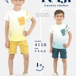 طقم خروج صيفي صبياني قطعتين مقاسات تبدأ من / 2-3-4-5