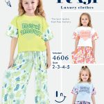 طقم خروج بناتي صيفي قطعتين مقاسات تبدأ من / 2-3-4-5