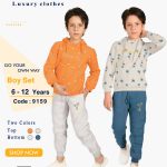 بيجاما شتوية صبياني قطعتين مقاسات تبدأ من / 6-8-10-12